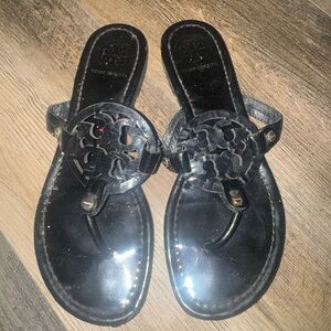 Tory Burch Glossy Black Sandals